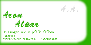 aron alpar business card